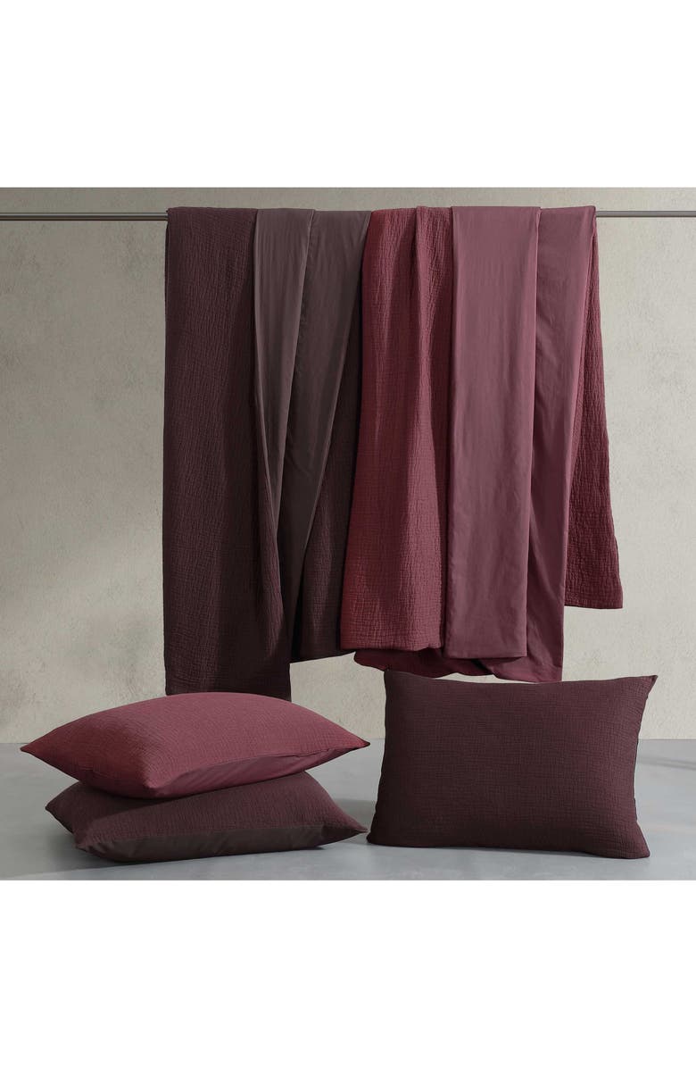 Calvin Klein Washed Texture Duvet Cover & Shams Set, Alternate, color, Dark Brown