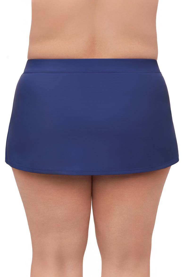 Plus Size Full Coverage Skirted Swimsuit Bottom with Side Slit, Alternate, color, Cerulean