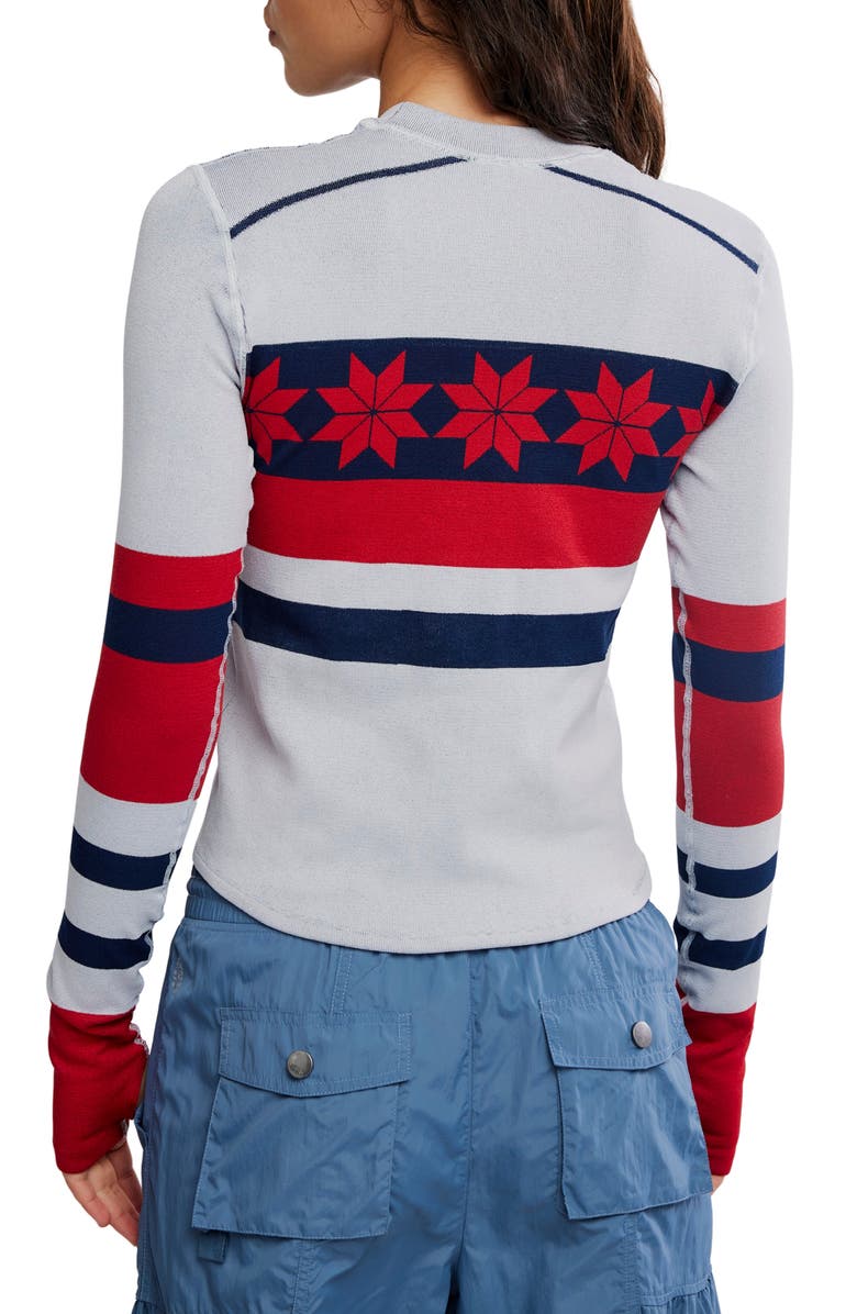 FP Movement by Free People Myoko Jacquard Layer T-Shirt, Alternate, color, Ivory Retro Sport