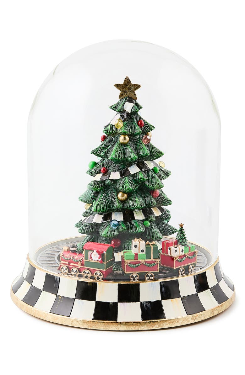 MACKENZIE CHILDS Christmas Tree Train Music Box, Main, color, Green