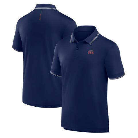 Men's Fanatics  Athletic Navy Team USA Front Office Move Mono Pique Polo