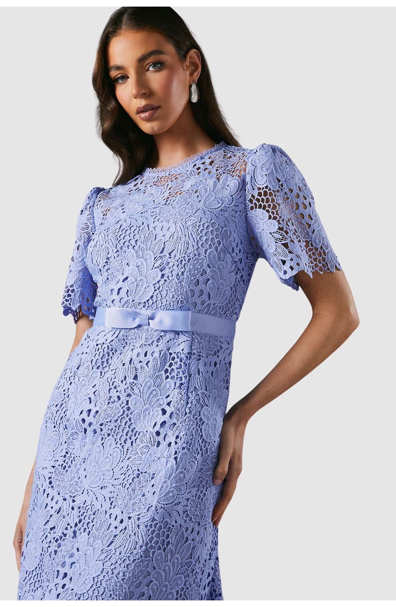 Coast Lace Midi Dress With Bow Belt, Alternate, color, Lavender