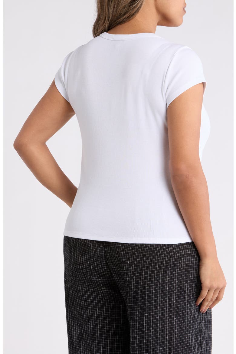 Rib Crewneck Organic Cotton T-Shirt, Alternate, color, WHITE
