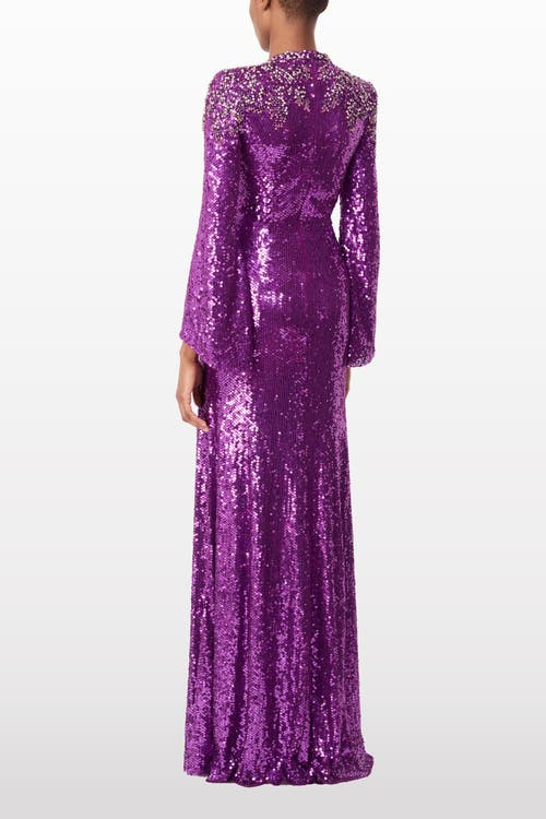 Jenny Packham Zinnia Embellished Gown In Purple