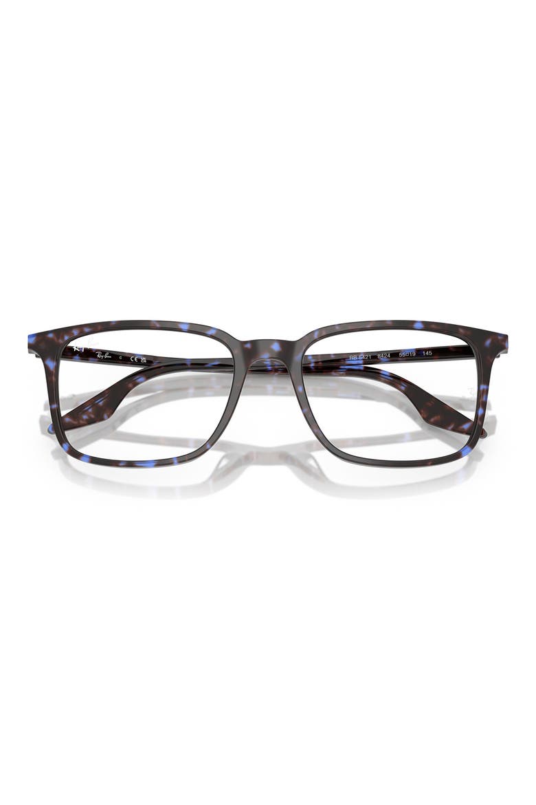 55mm Rectangle optical glasses, Alternate, color, BLUE HAVANA