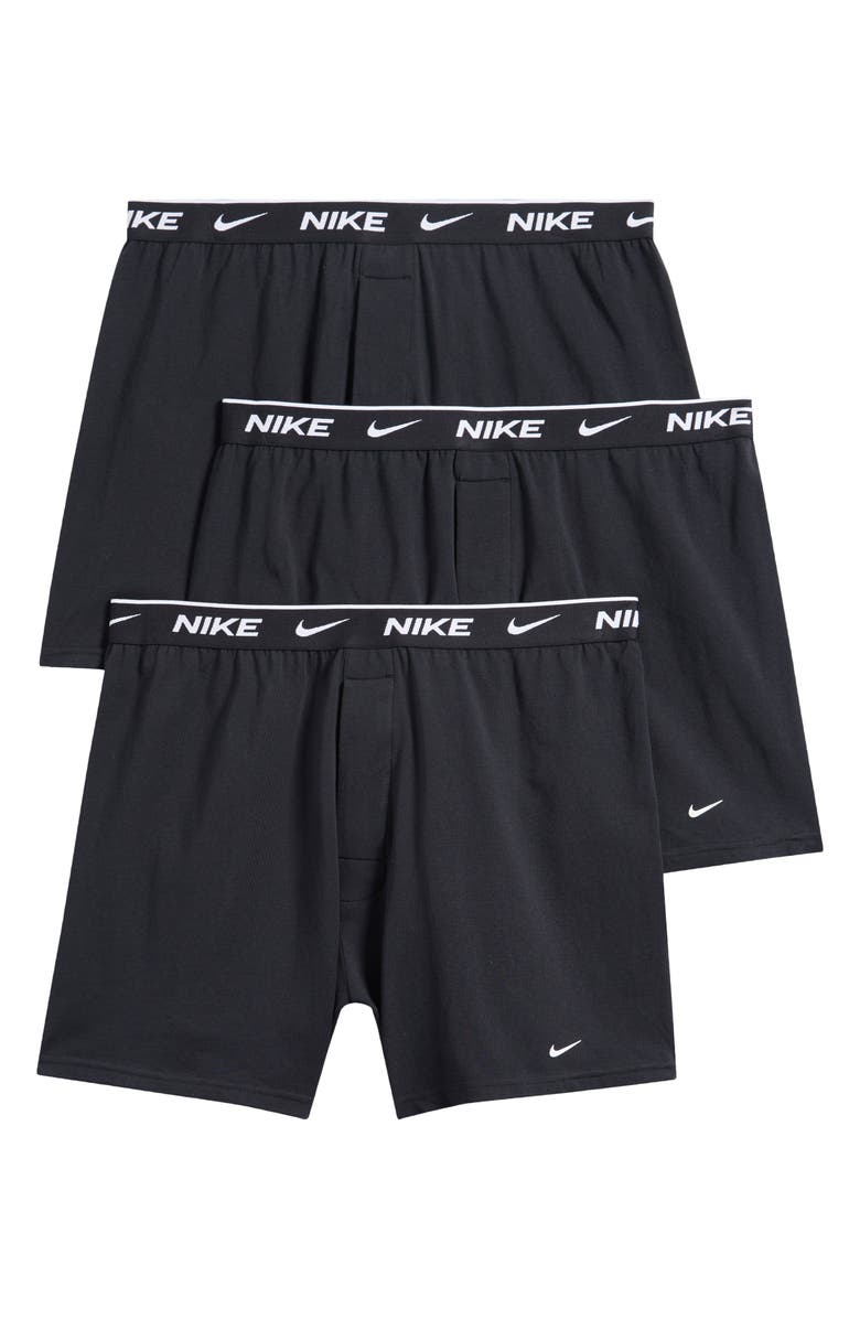 Nike 3-Pack Essential Stretch Cotton Knit Boxers, Main, color, Black Assorted