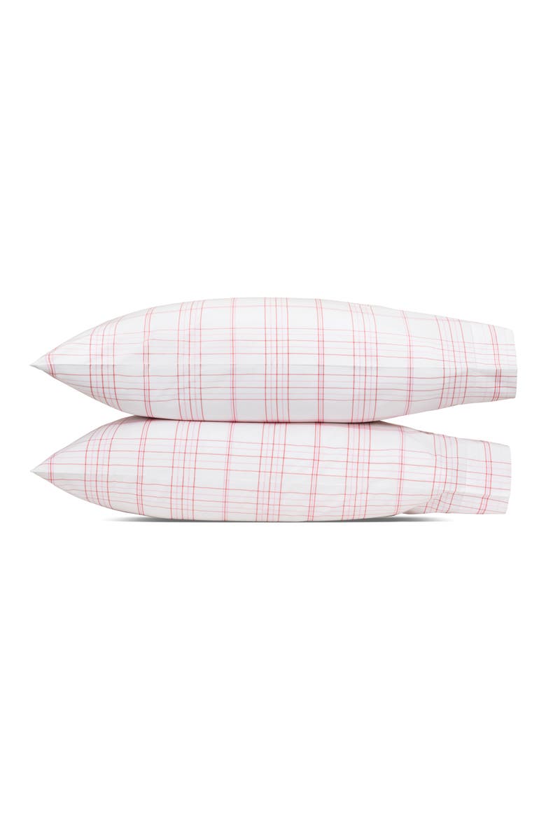 August Plaid Set of 2 Pillowcases, Main, color, PEONY