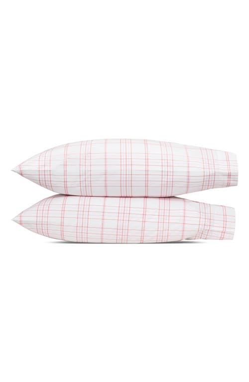 Matouk August Plaid Set Of 2 Pillowcases In Pink