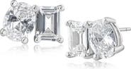 CZ by Kenneth Jay Lane Oval & Emerald-Cut Cubic Zirconia Stud Earrings