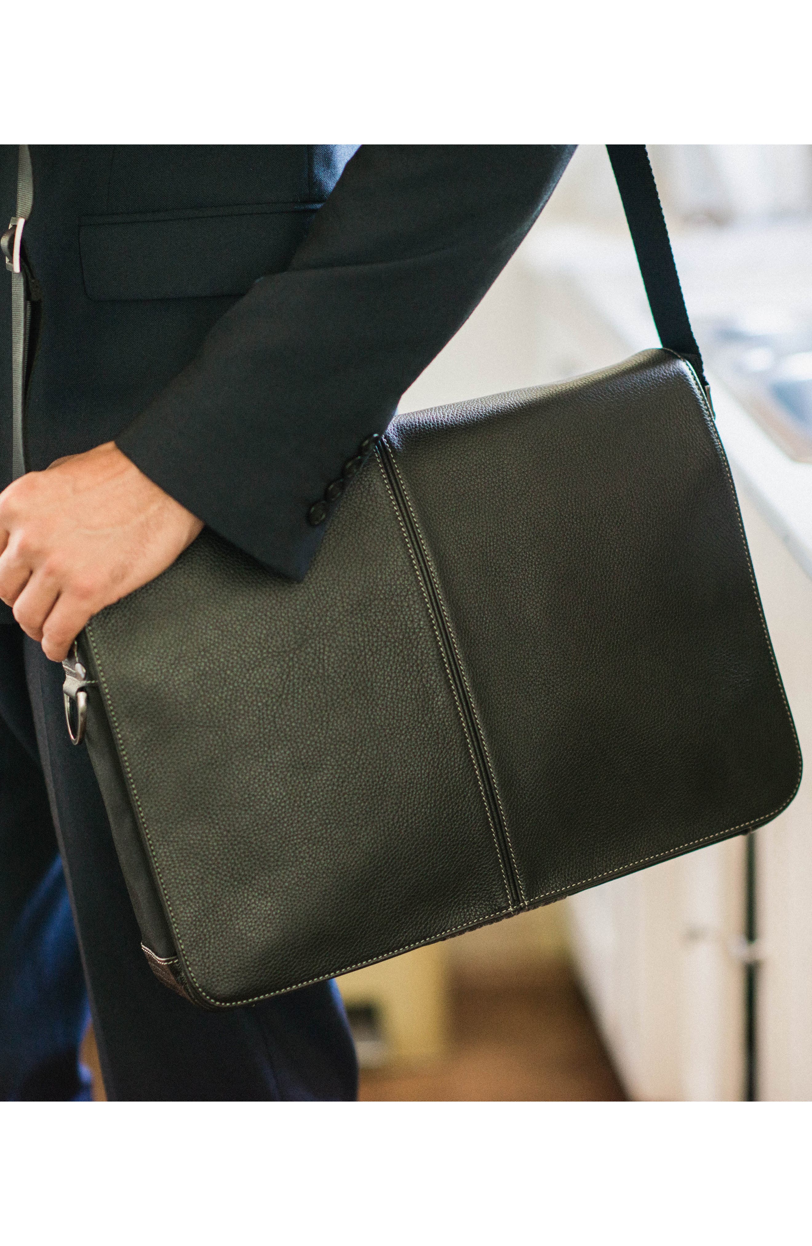 BOCONI Tyler Slim Leather Laptop Messenger Bag, Alternate, color, 