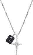 STEELTIME Men's 18k Gold Plated Double Pendant Necklace