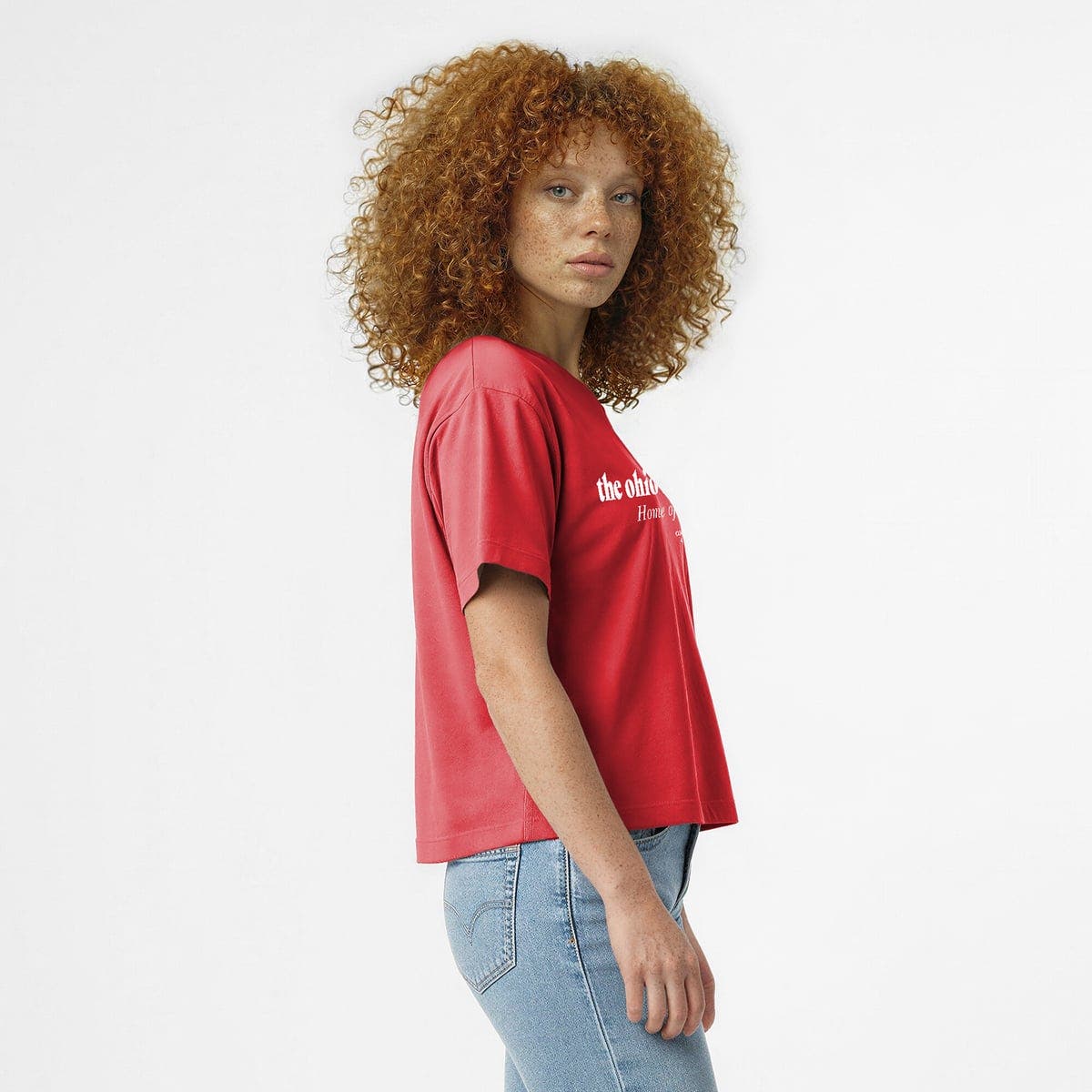 Champion Women's Champion Scarlet Ohio State Buckeyes Home Wordmark T ...
