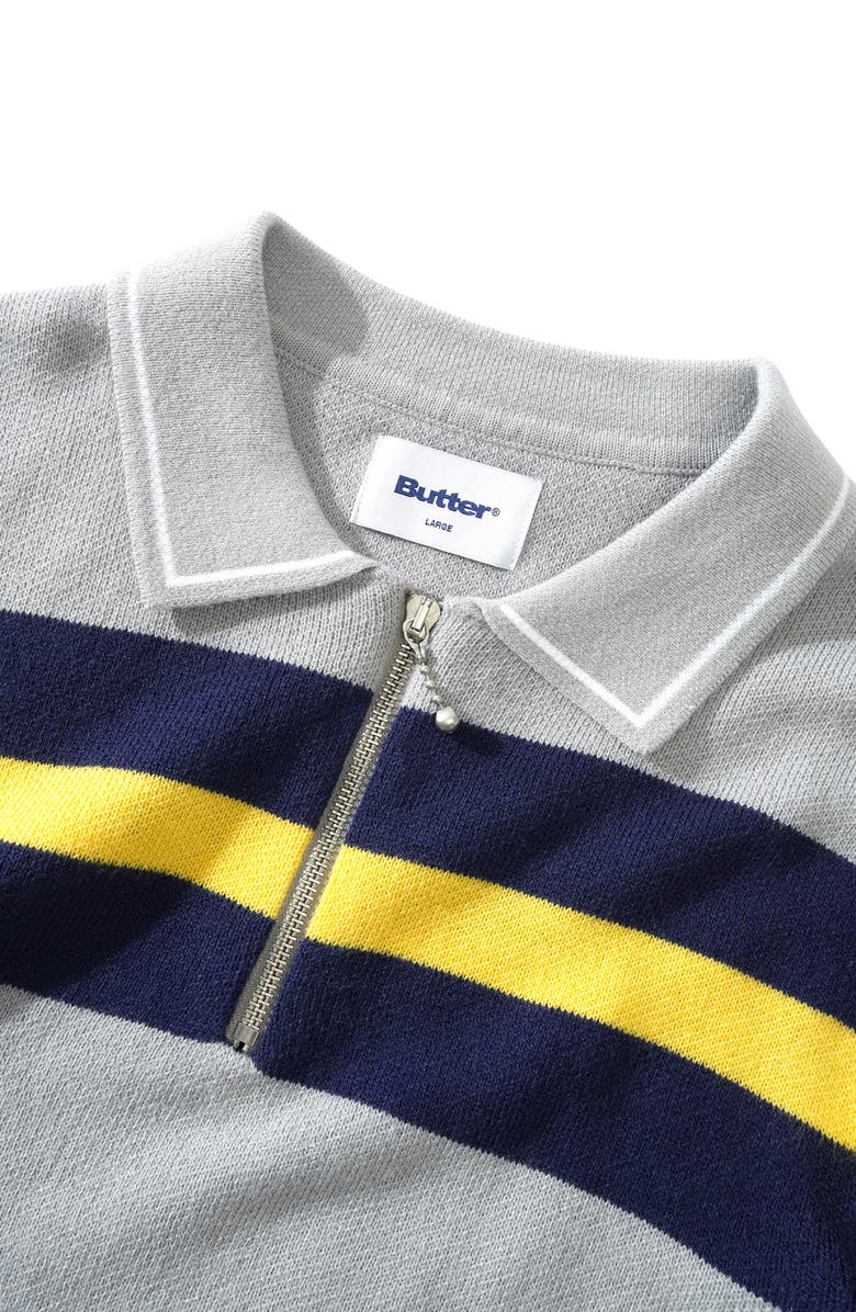 Butter Goods Stripe Zip Polo Sweater, Alternate, color, 