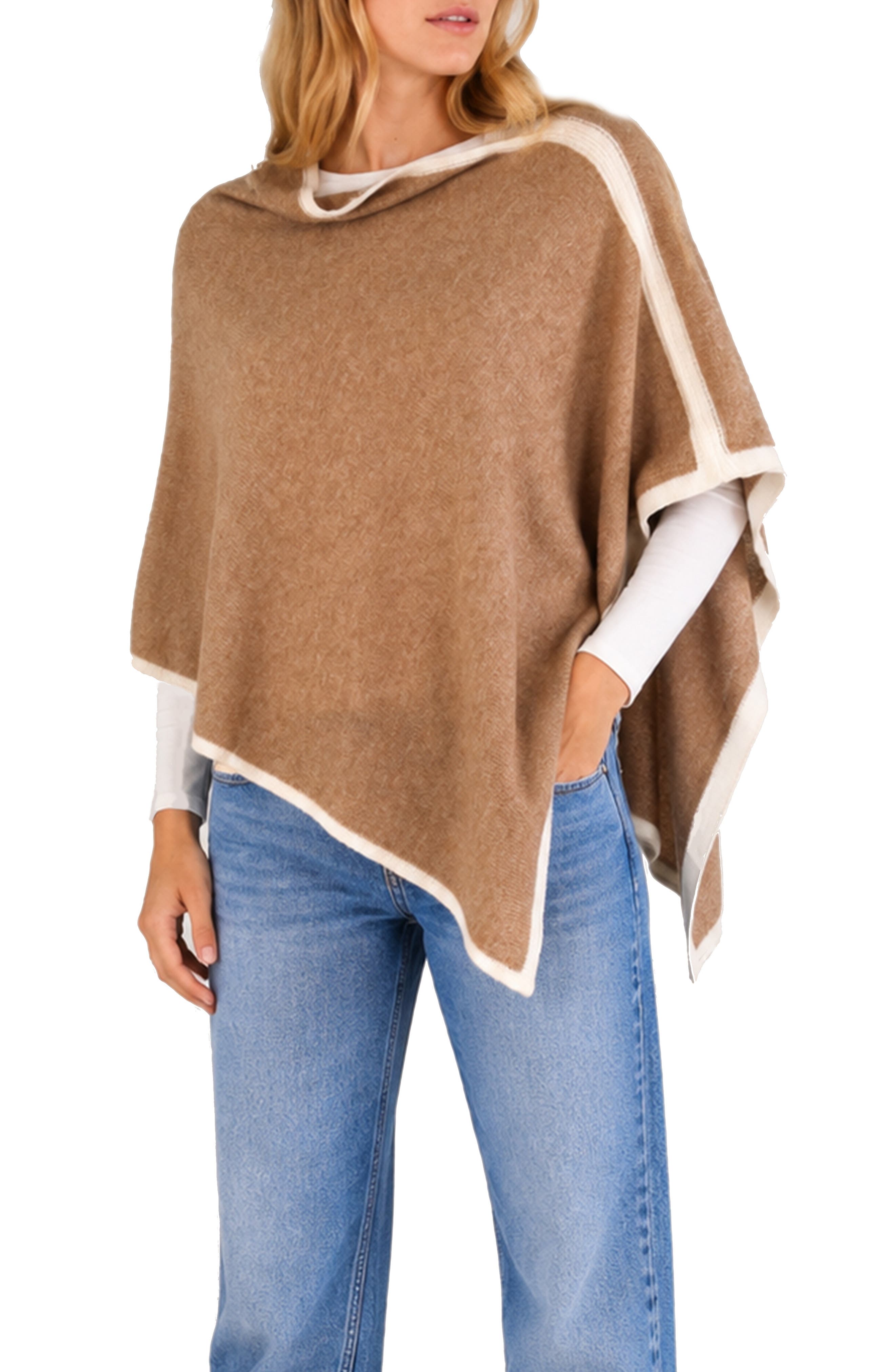 Cashmere Cowl Neck Poncho