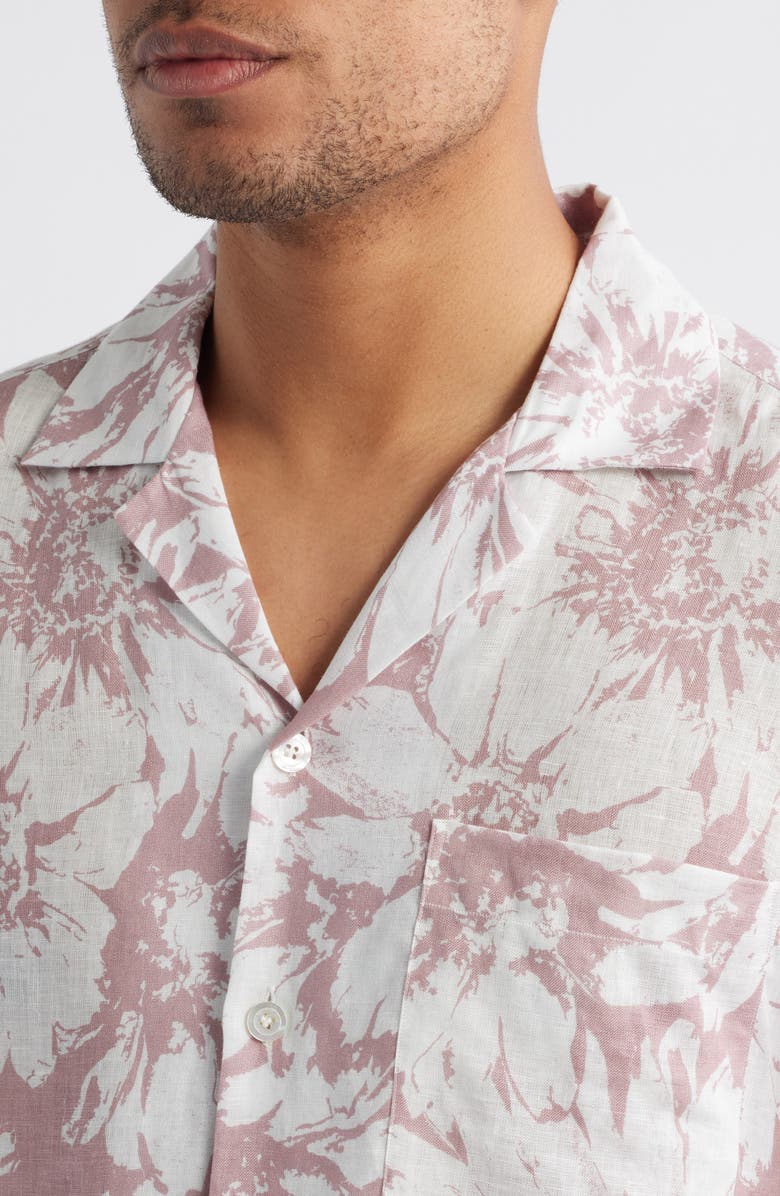 BOSS Jim Floral Linen Camp Shirt, Alternate, color, 