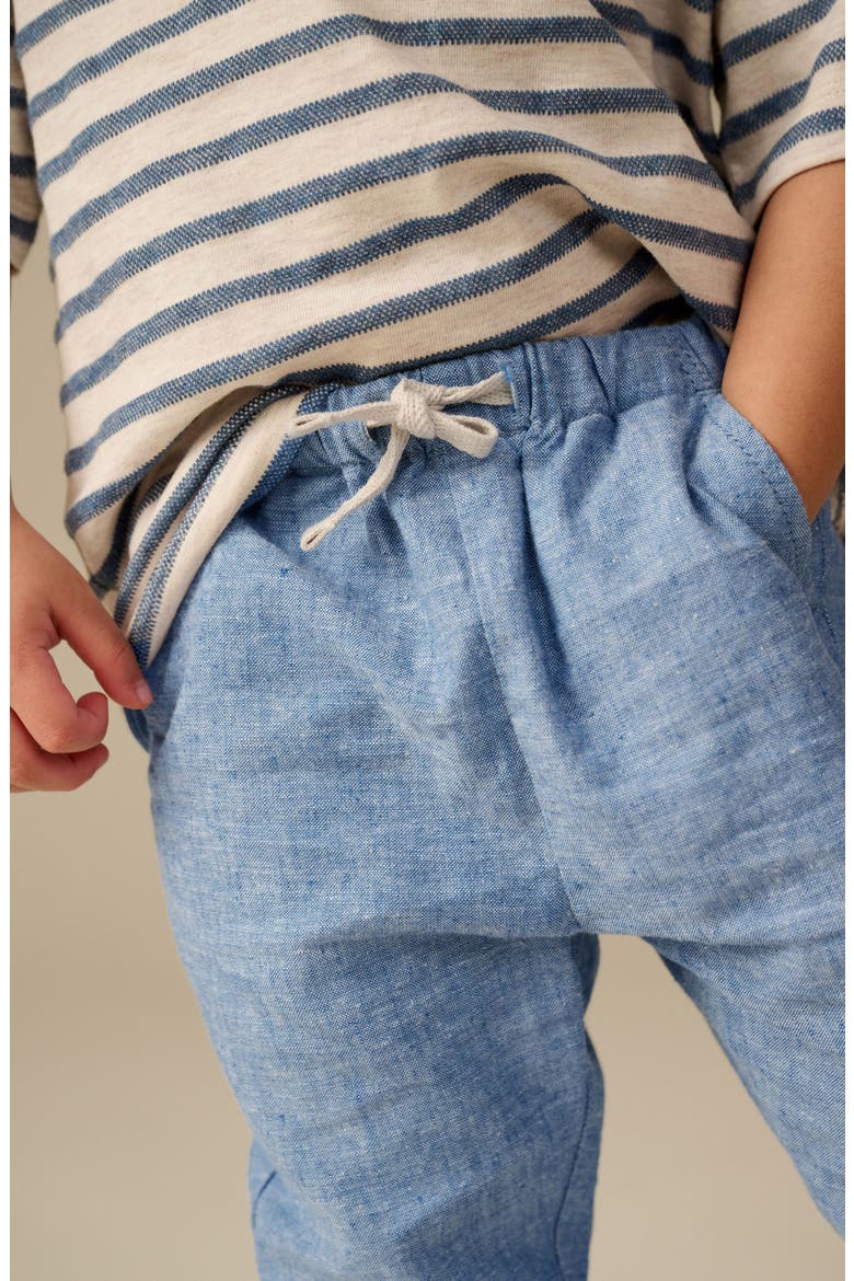 Kids' Linen & Cotton Chambray Drawstring Pants, Alternate, color, BLUE