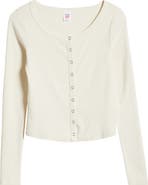 Re/Done Scoop Neck Cotton Cardigan