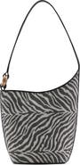 MANGO Zebra Print Canvas Bucket Bag