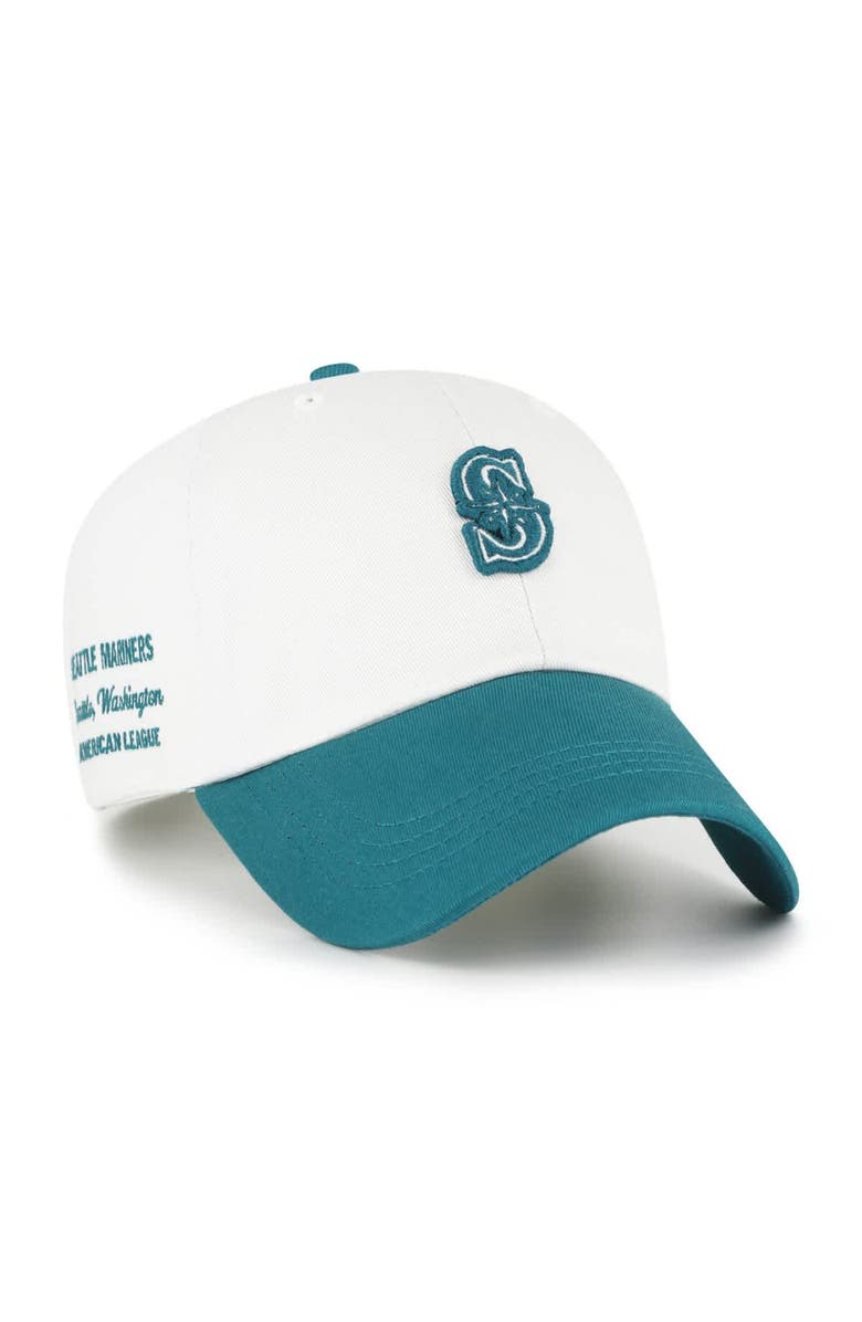 '47 Men's '47 White/Teal Seattle Mariners Contemporary Tonal Clean Up Adjustable Hat, Alternate, color, White