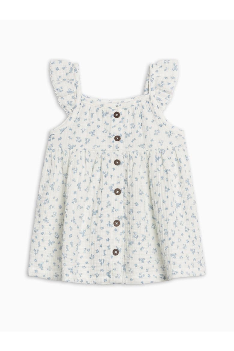 Organic Maisy Muslin Ruffle Strap Dress, Alternate, color, Rosebay Floral / Coconut + Sea