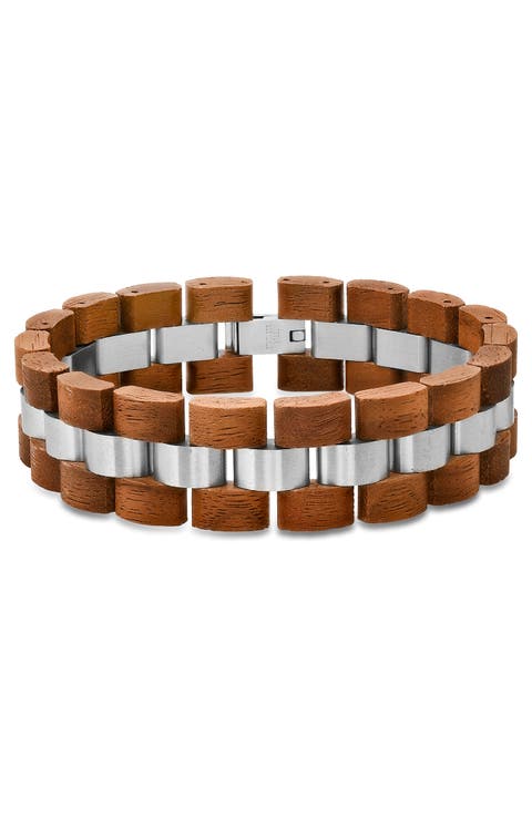 Wood & Stainless Steel Bracelet