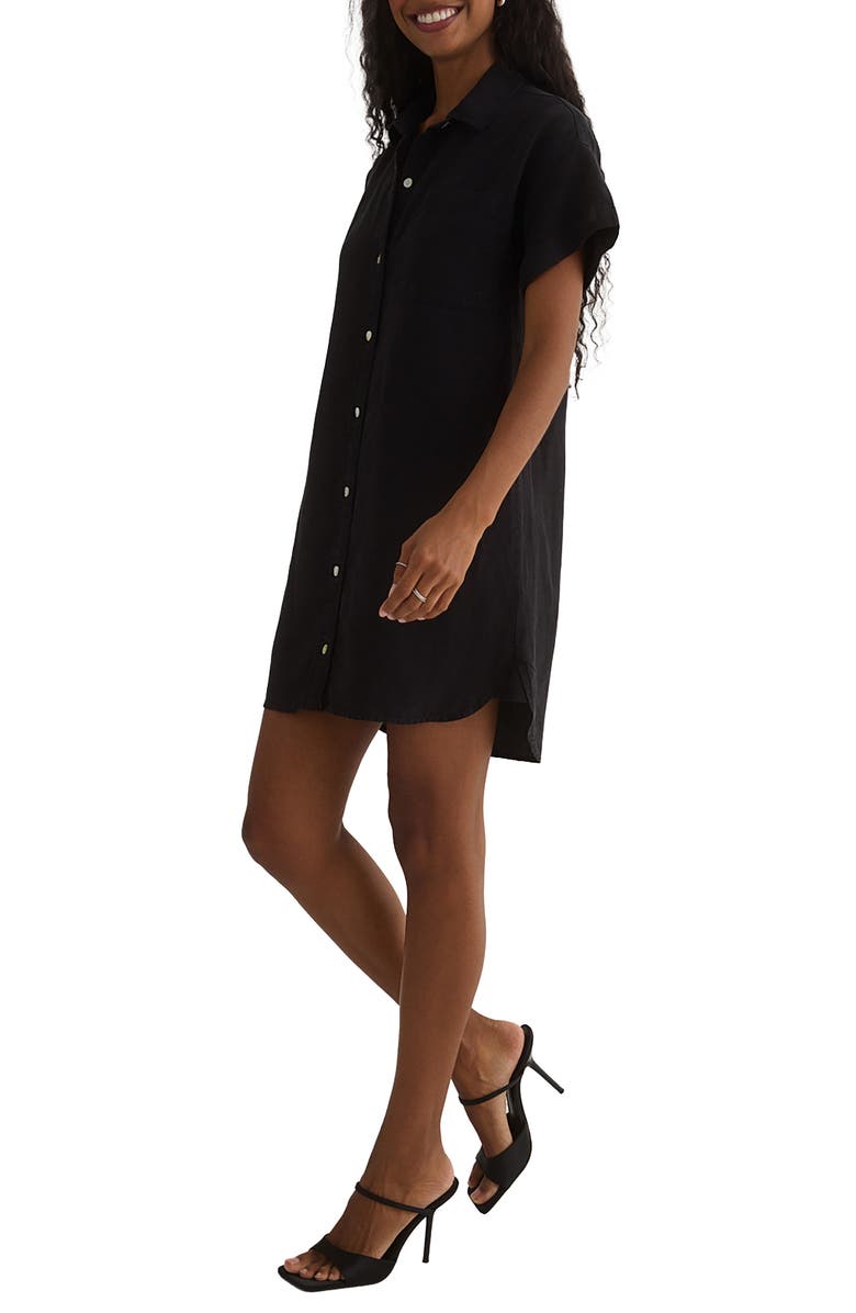 Bella Dahl Pocket Shirtdress, Alternate, color, Black