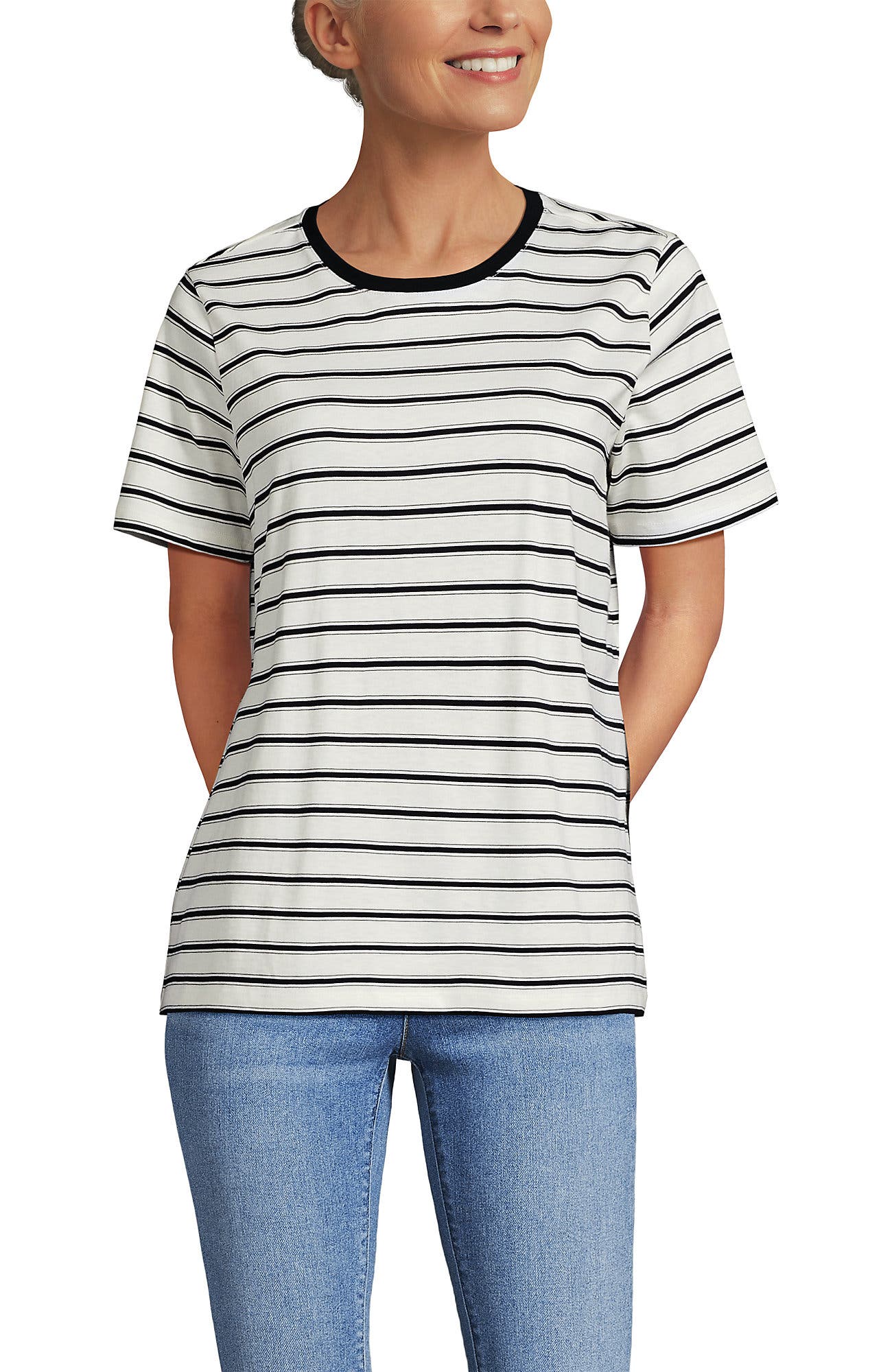 Ivory/Radiant Navy Rail Stripe