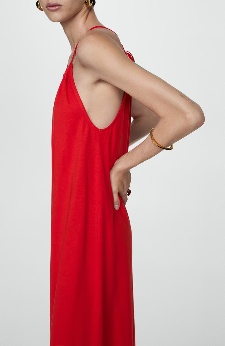 MANGO Tiered Ruffle Cotton Maxi Dress, Alternate, color, Red