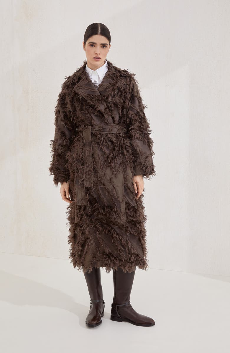 Brunello Cucinelli Dracaena fil coupé coat, Alternate, color, 