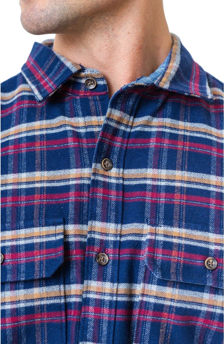 Hope 
Henry Men
s Organic Flannel Double Pocket Shirt, Alternate, color, Navy Autumn Plaid