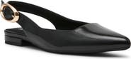 Anne Klein Kalil Faux Leather Slingback Pointed Toe Flat