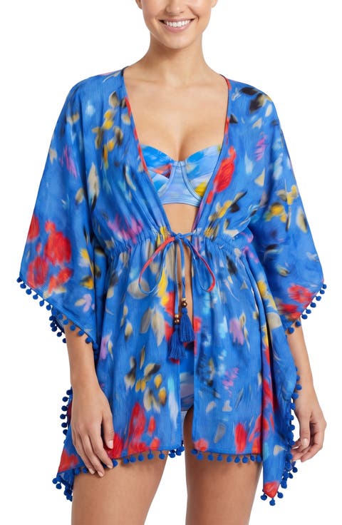 Audrey Short Drawstring Caftan Cover-Up