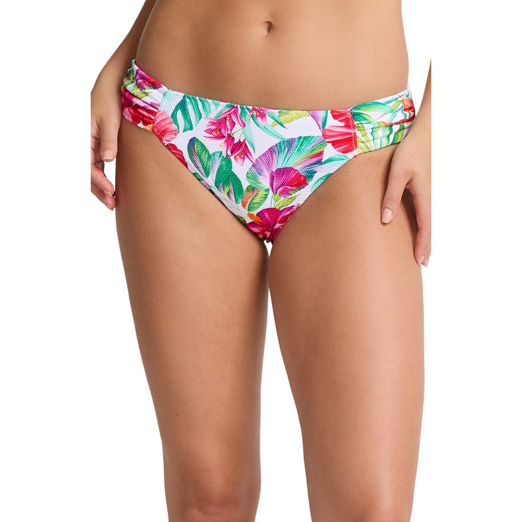 Tommy Bahama Island Cays Fiesta Reversible Hipster Bikini Bottoms In White Floral