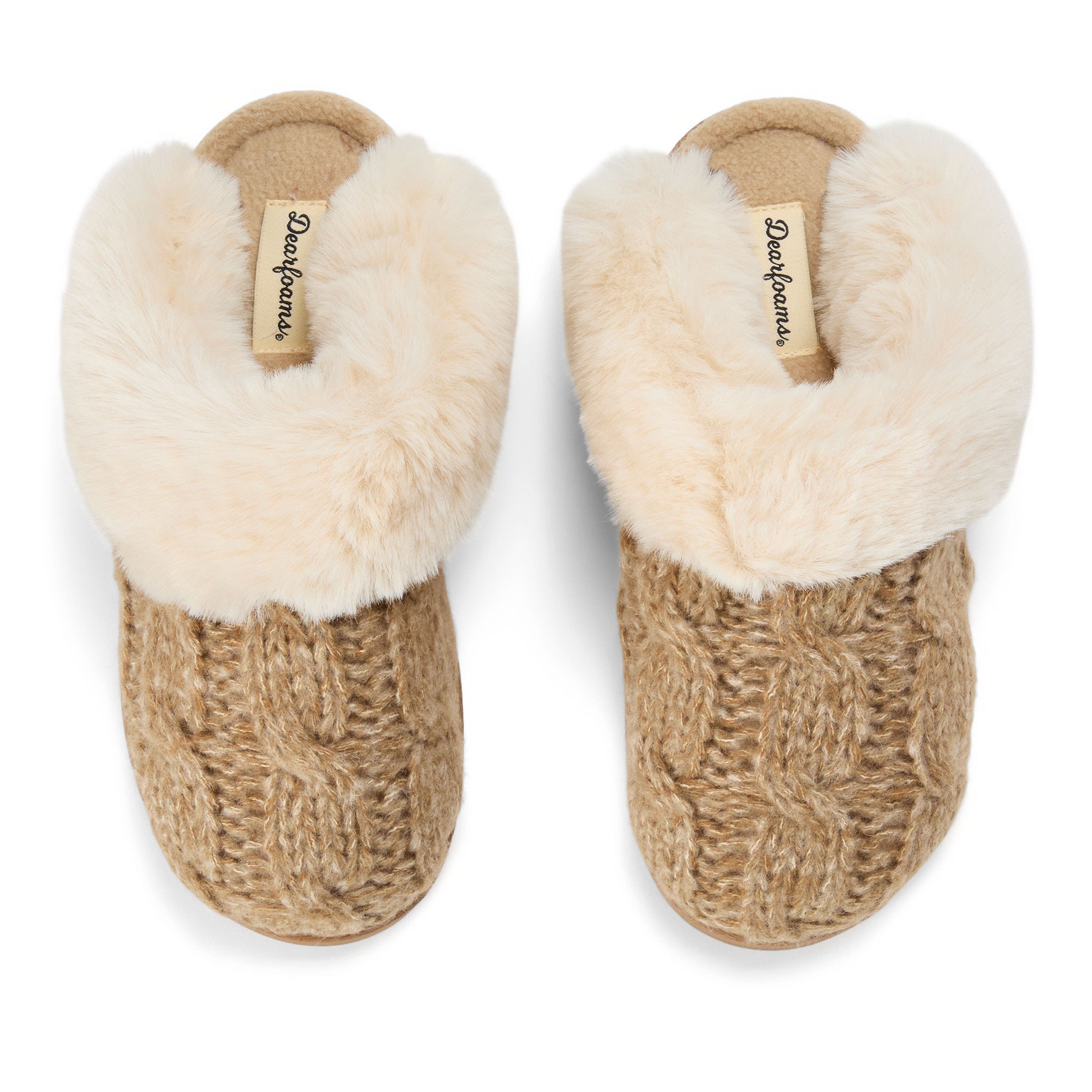 Nicki Knit Scuff Cable Knit Slippers, Alternate, color, OATMEAL