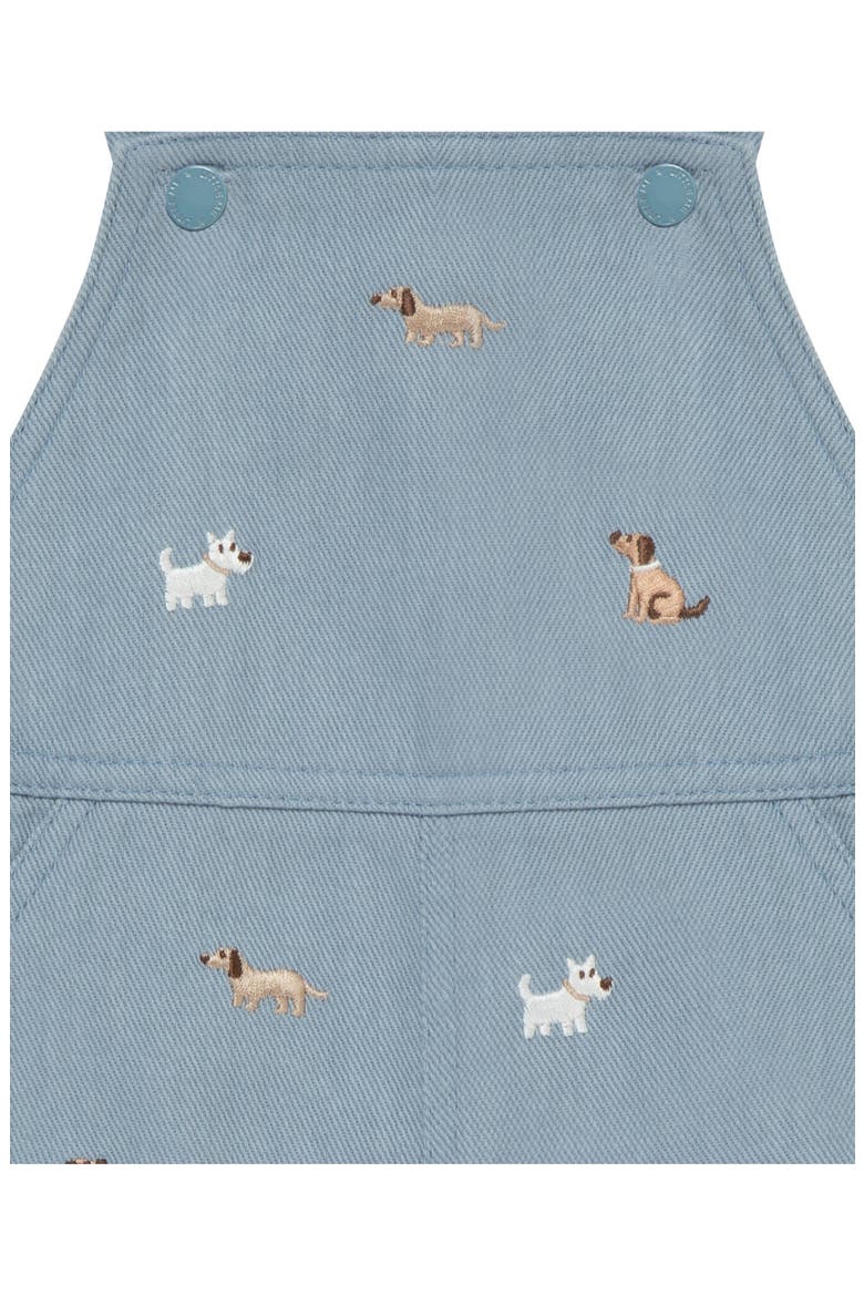 Doggies Embroidered Overalls & T-Shirt Set, Alternate, color, BLUE