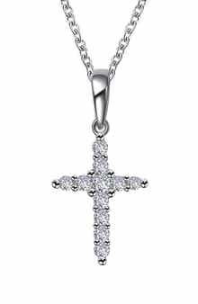 Lafonn Birthstone Cross Pendant Necklace