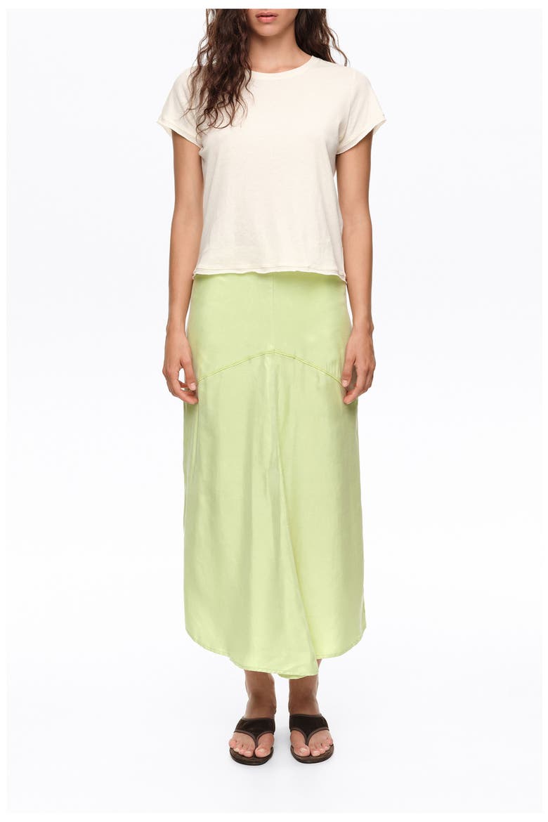 Lace A-Line Midi Skirt, Main, color, LIME