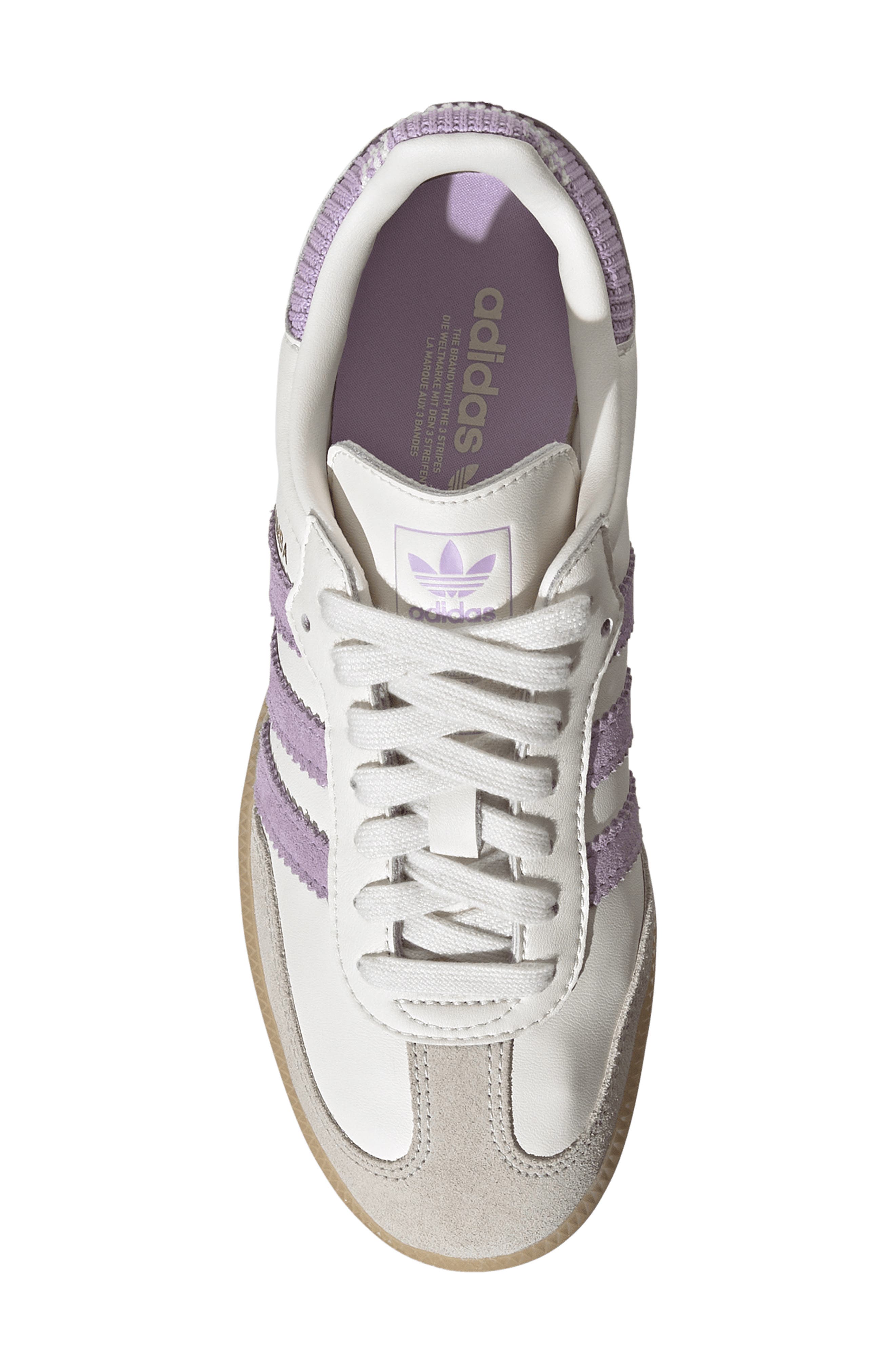 Kids' Samba OG Sneaker, Alternate, color, CLOUD WHITE/ PLUM/ GUM 3