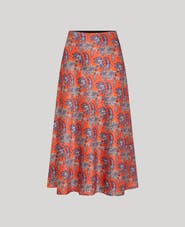 Really Wild Clothing Sidney Liberty Silk Satin Midi Slip Skirt