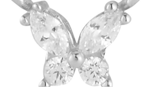 Chloe & Madison Chloe And Madison Cubic Zirconia Butterfly Station Necklace In Silver