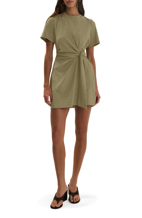 The Maisie Stretch Cotton Jersey Tie Front Dress