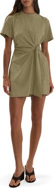 Favorite Daughter The Maisie Stretch Cotton Jersey Tie Front Dress