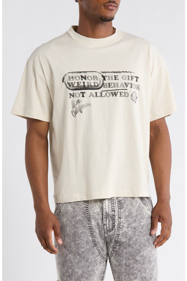 Weird Behavior Graphic T-Shirt, Main, color, TAUPE