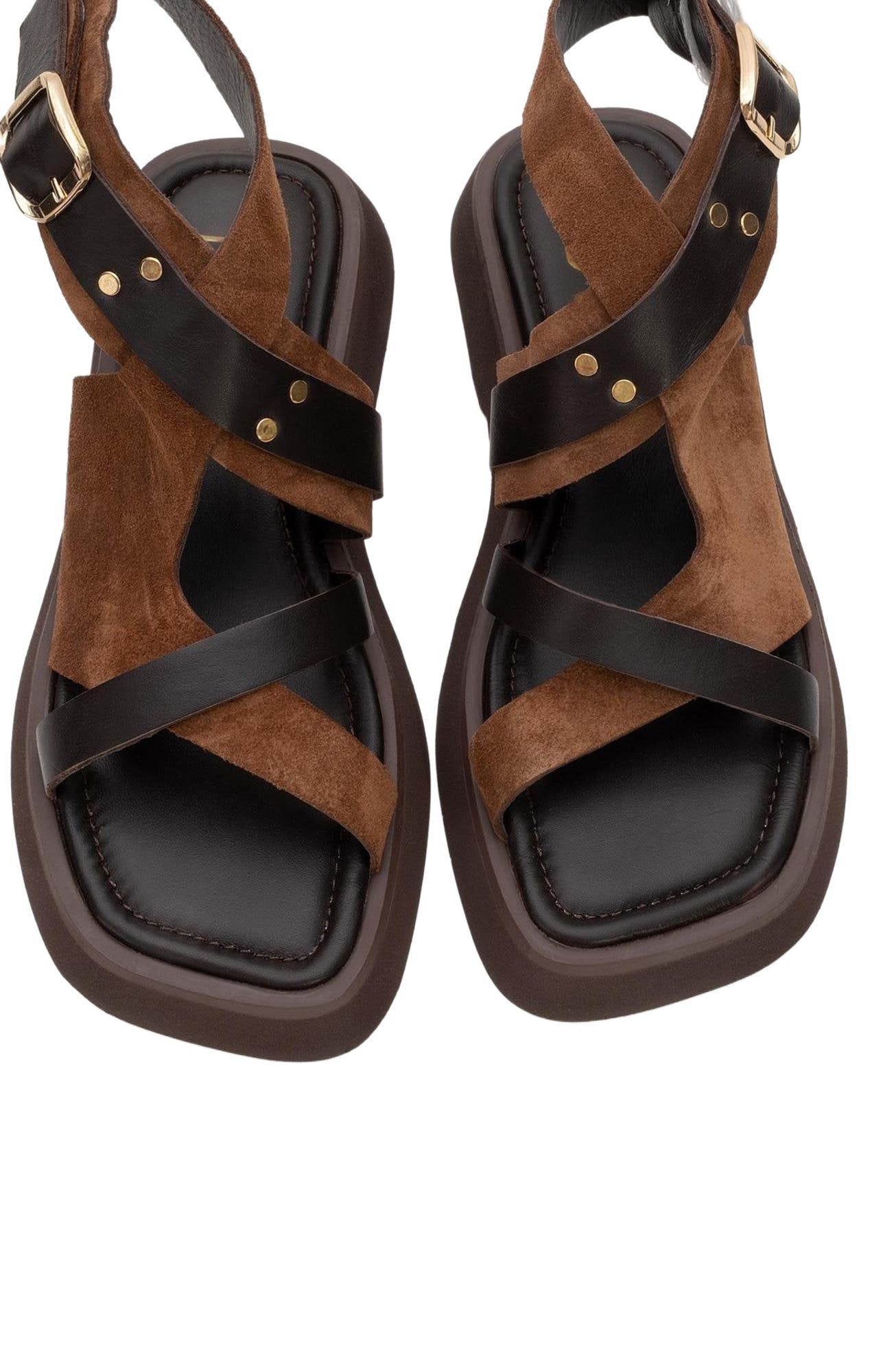 Forever & Always Shoes Minnea Suede Leather Sandal, Alternate, color, Brown Suede Leather