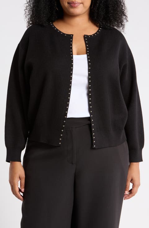 Dome Rivet Crewneck Cardigan