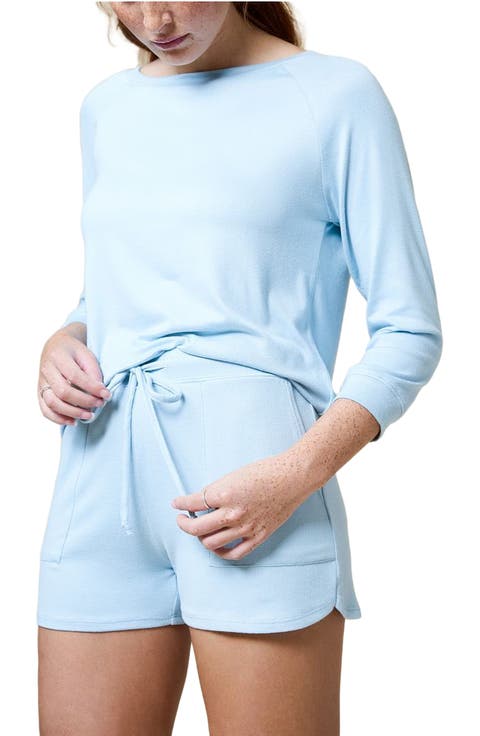 Dream 3/4 Sleeve Boatneck Top with Shorts Set
