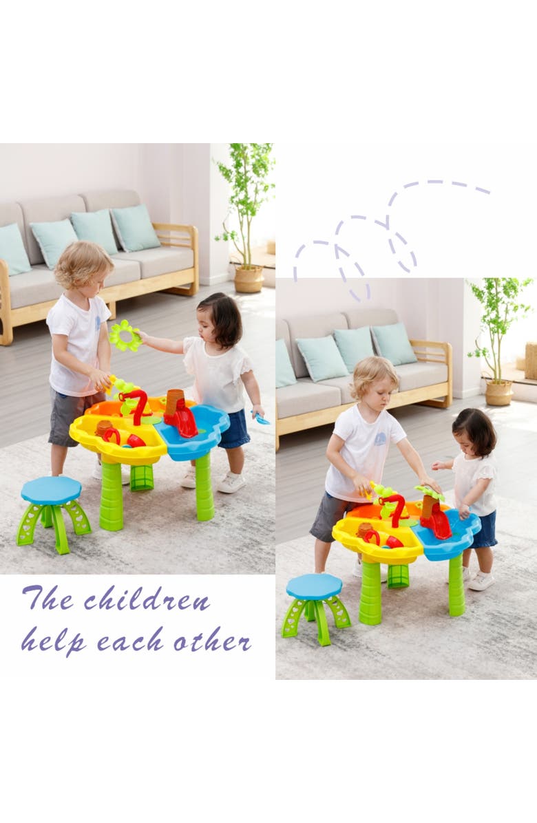 Trimate Toddler Sensory Sand and Water Table with Chair, Alternate, color, Multicolored