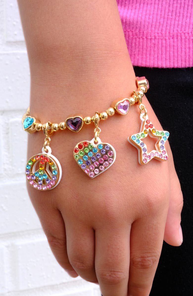 CHARM IT!<sup>®</sup> Kids' Sparkle Heart Beaded Stretch Bracelet, Alternate, color,