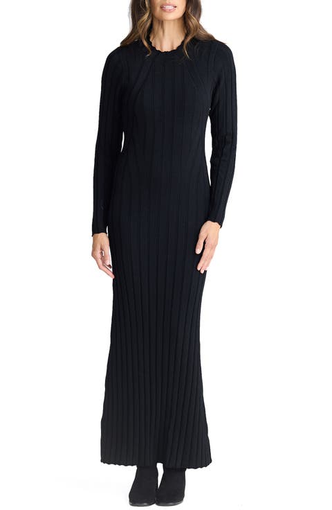 Chloe Long Sleeve Rib Maxi Dress