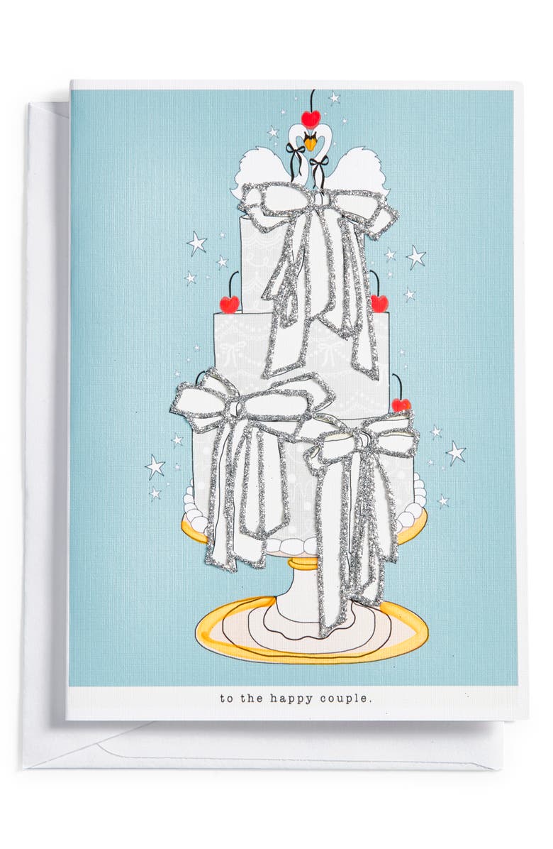 VERRIER HANDCRAFTED To the Happy Couple Greeting Card, Main, color, Blue